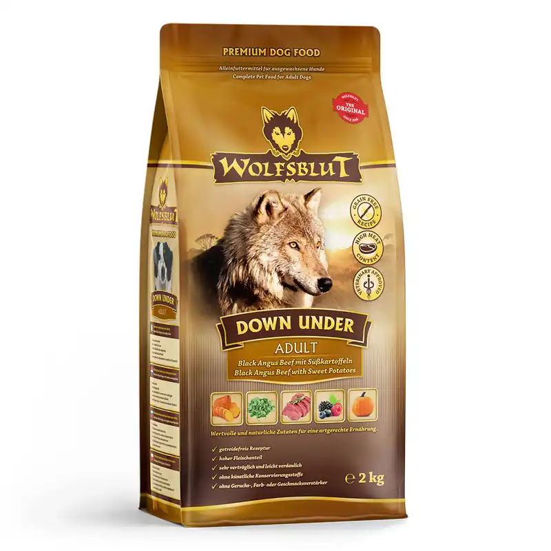 Sparpaket 2 x 2 kg Wolfsblut Down Under Adult Black Angus Beef mit Süßkartoffeln Hunde Trockenfutter Jetzt Bestellen